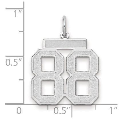 14K Weißgold Charm „Zahl 88“, mittelgroß, satiniert