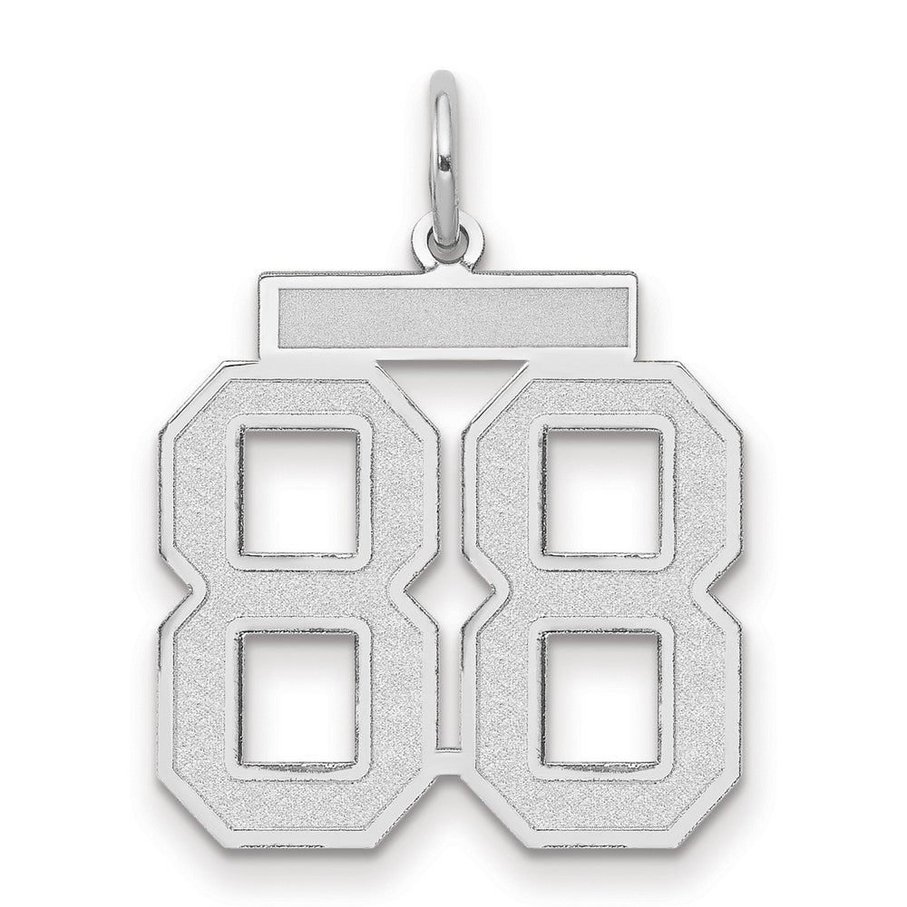 14K Weißgold Charm „Zahl 88“, mittelgroß, satiniert