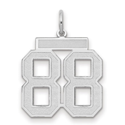14K Weißgold Charm „Zahl 88“, mittelgroß, satiniert
