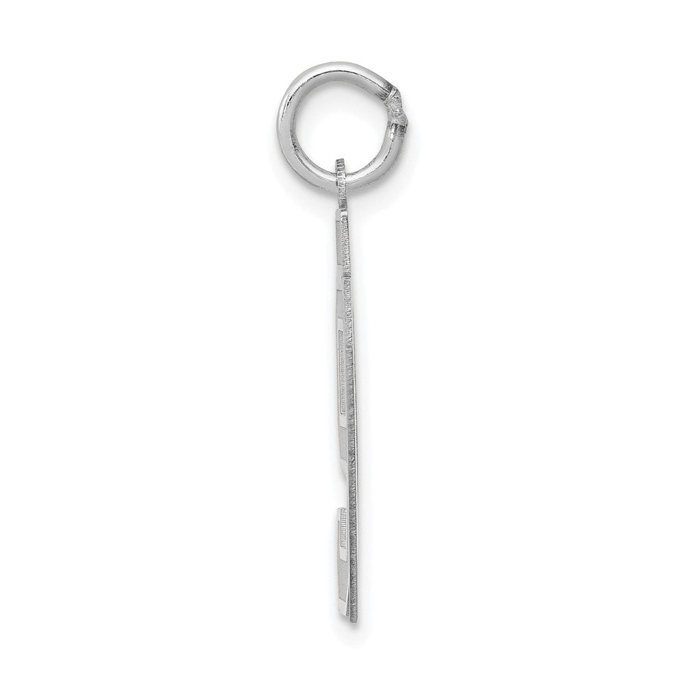 14K Weißgold Charm „Zahl 97“, mittelgroß, satiniert