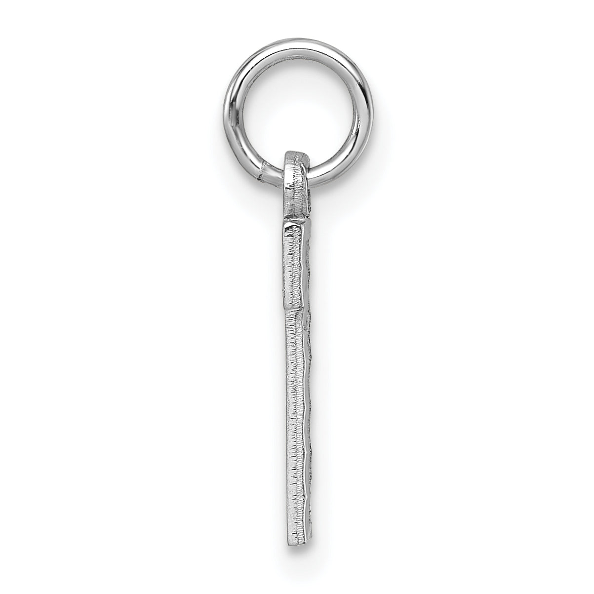 14K Weißgold 14kw Klein Gebürstet Diamantiert Zahl 1 Charm