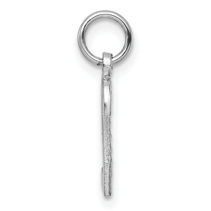 14K Weißgold 14kw Klein Gebürstet Diamantiert Zahl 2 Charm