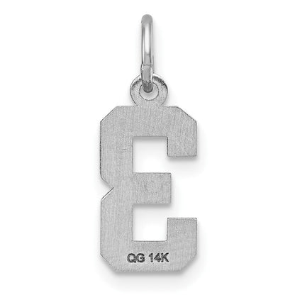 14K Weißgold 14kw Klein Gebürstet Diamantiert Zahl 3 Charm