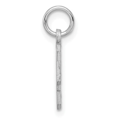 14K Weißgold 14kw Klein Gebürstet Diamantiert Zahl 9 Charm