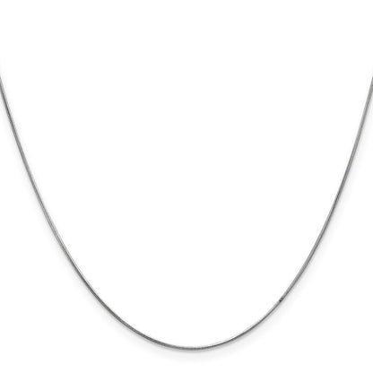 14K Weißgold.6mm Rund Schlange mit Karabinerverschluss Halskette
