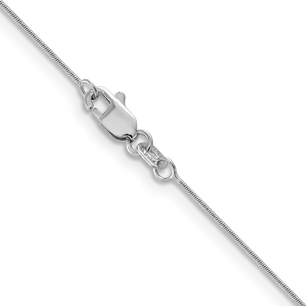 14K Weißgold.6mm Rund Schlange mit Karabinerverschluss Halskette