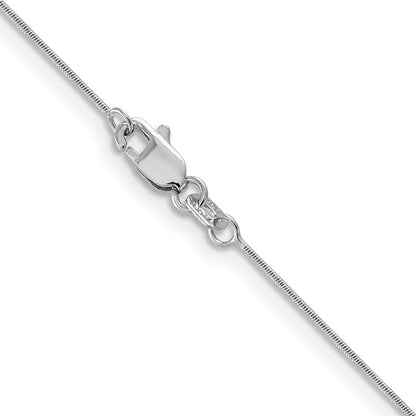 14K Weißgold.6mm Rund Schlange mit Karabinerverschluss Halskette