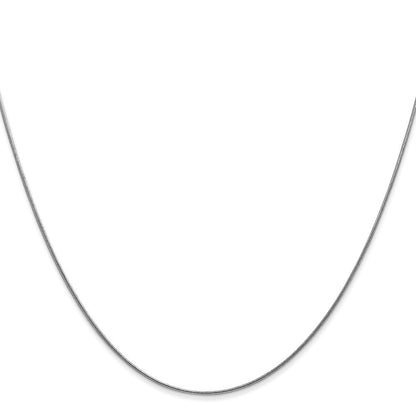 14K Weißgold.8mm Rund Schlange mit Karabinerverschluss Halskette