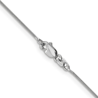 14K Weißgold.8mm Rund Schlange mit Karabinerverschluss Halskette