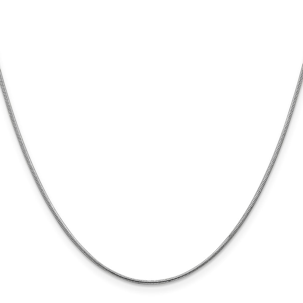 14K Weißgold 1.1mm Rund Schlange mit Karabinerverschluss Halskette