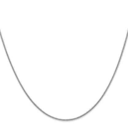 14K Weißgold 1.4mm Rund Schlange Karabinerverschluss Halskette