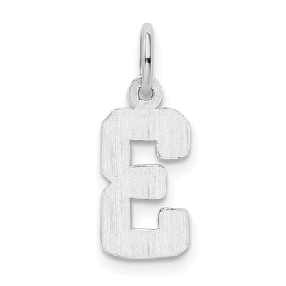 14K Weißgold 14kw Klein Poliert Zahl 3 Charm
