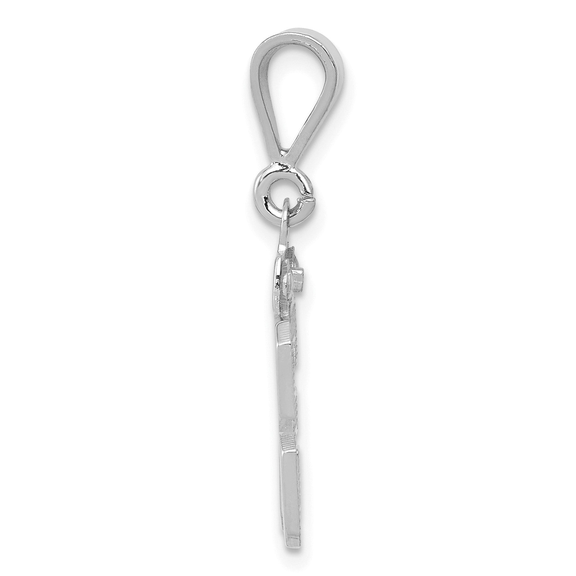 14K Weißgold kleiner polierter Charm Zahl 33