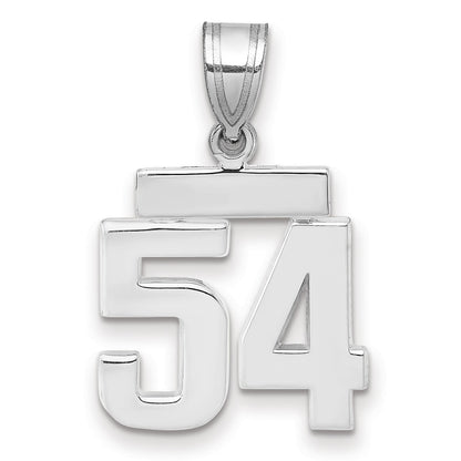 14k Weißgold kleiner polierter Charm „Zahl 54“
