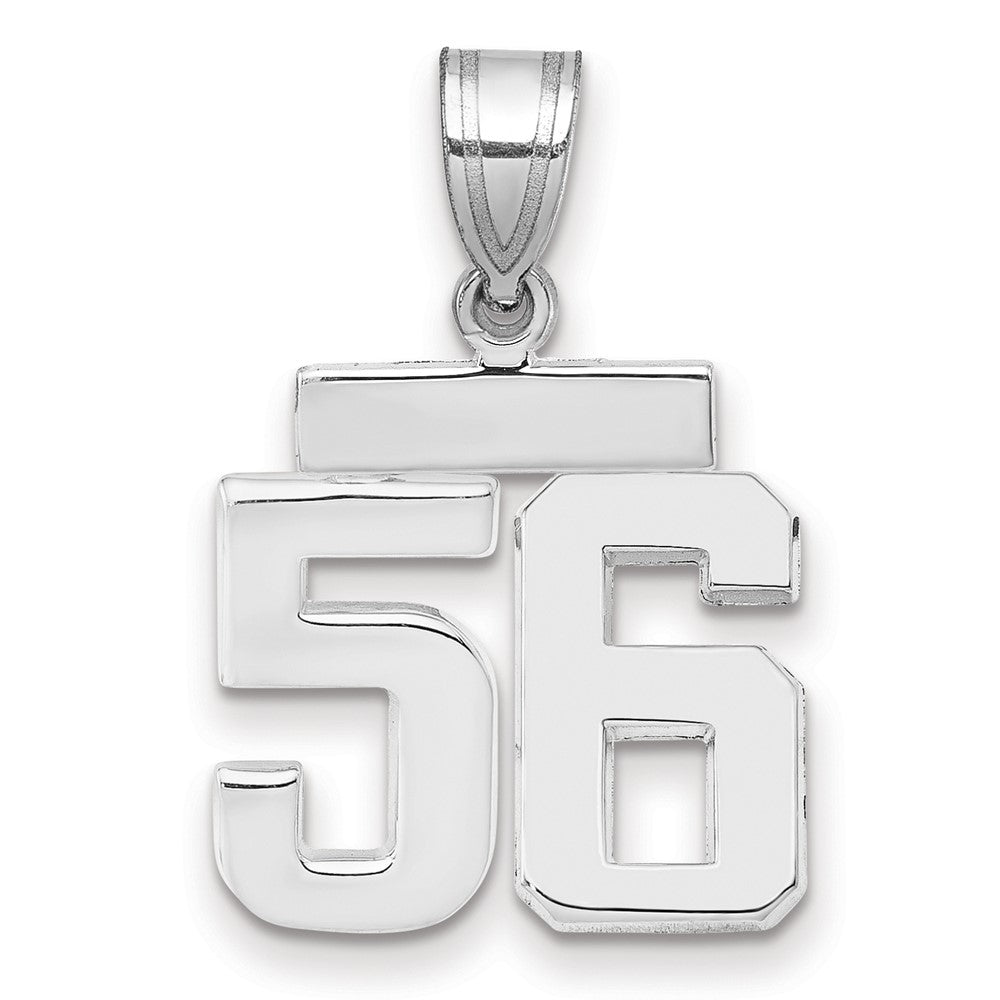 14K Weißgold kleiner polierter Charm „Zahl 56“