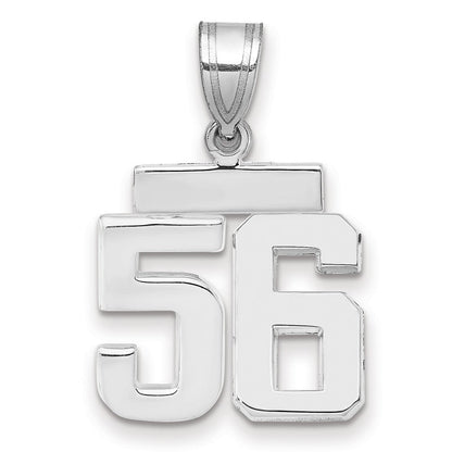 14K Weißgold kleiner polierter Charm „Zahl 56“