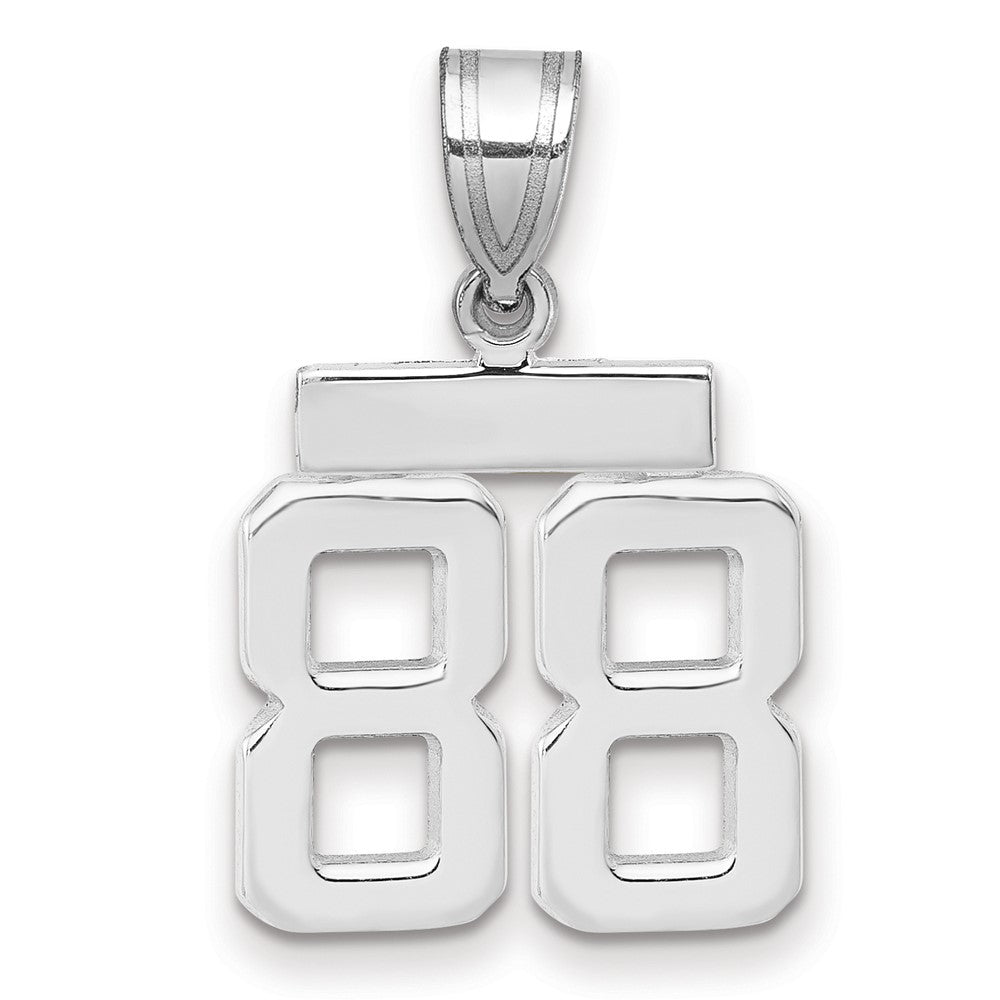 14K Weißgold kleiner polierter Charm Zahl 88