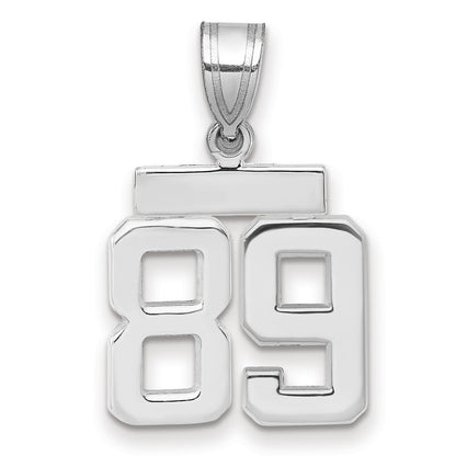 14K Weißgold kleiner polierter Charm „Zahl 89“