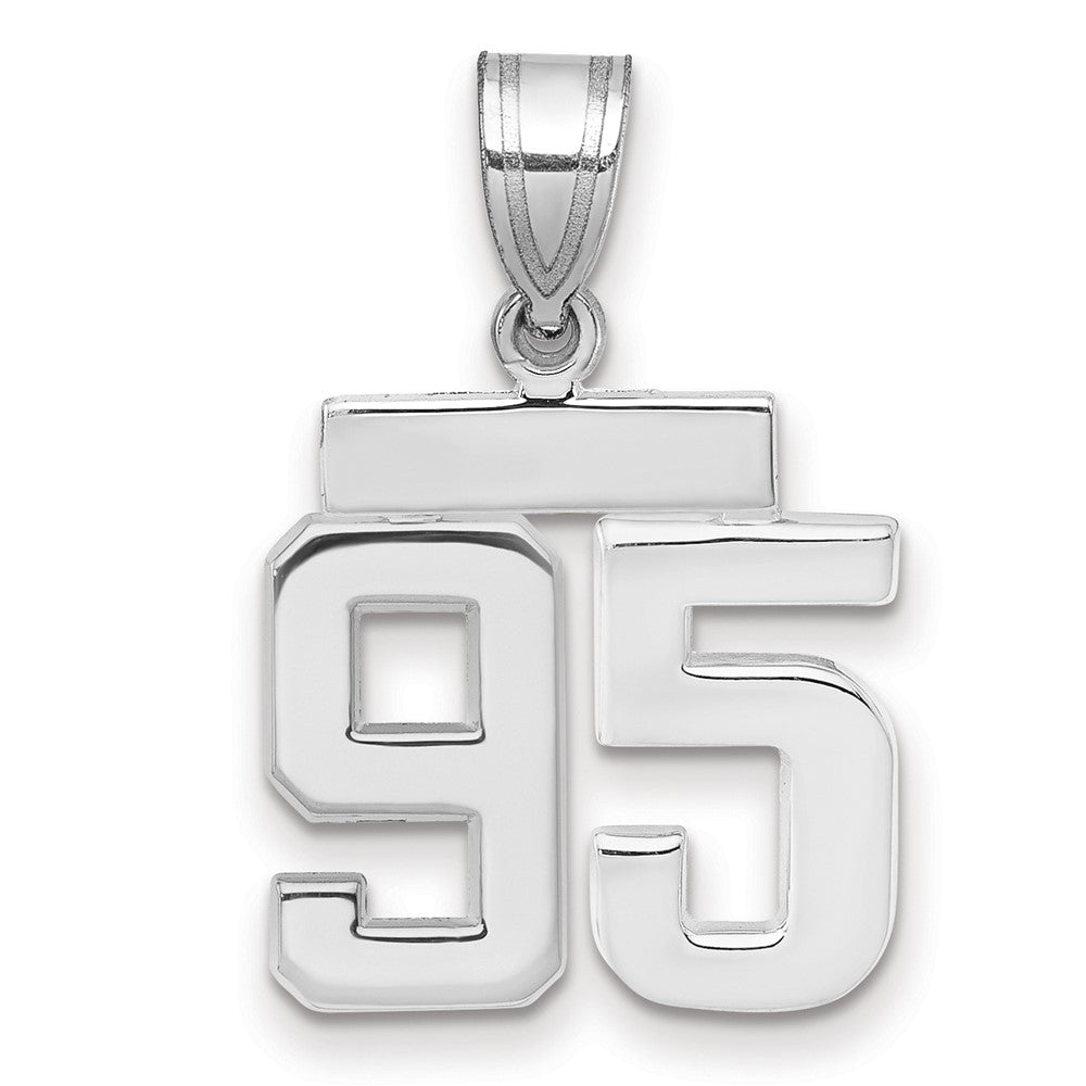 14K Weißgold kleiner polierter Charm Nummer 95