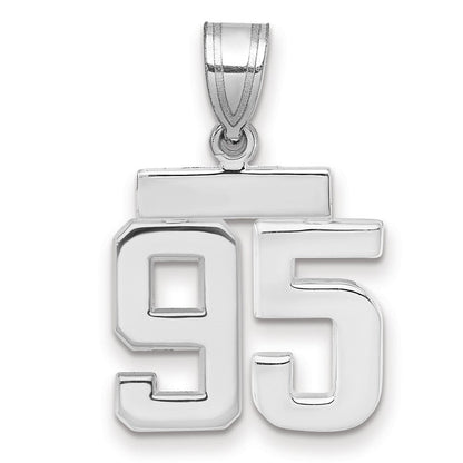 14K Weißgold kleiner polierter Charm Nummer 95