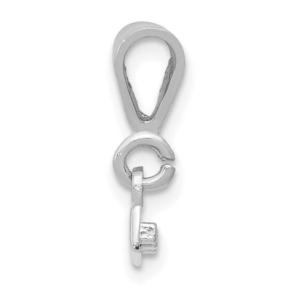 14K Weißgold 14kw Klein Poliert Oberteil Charm