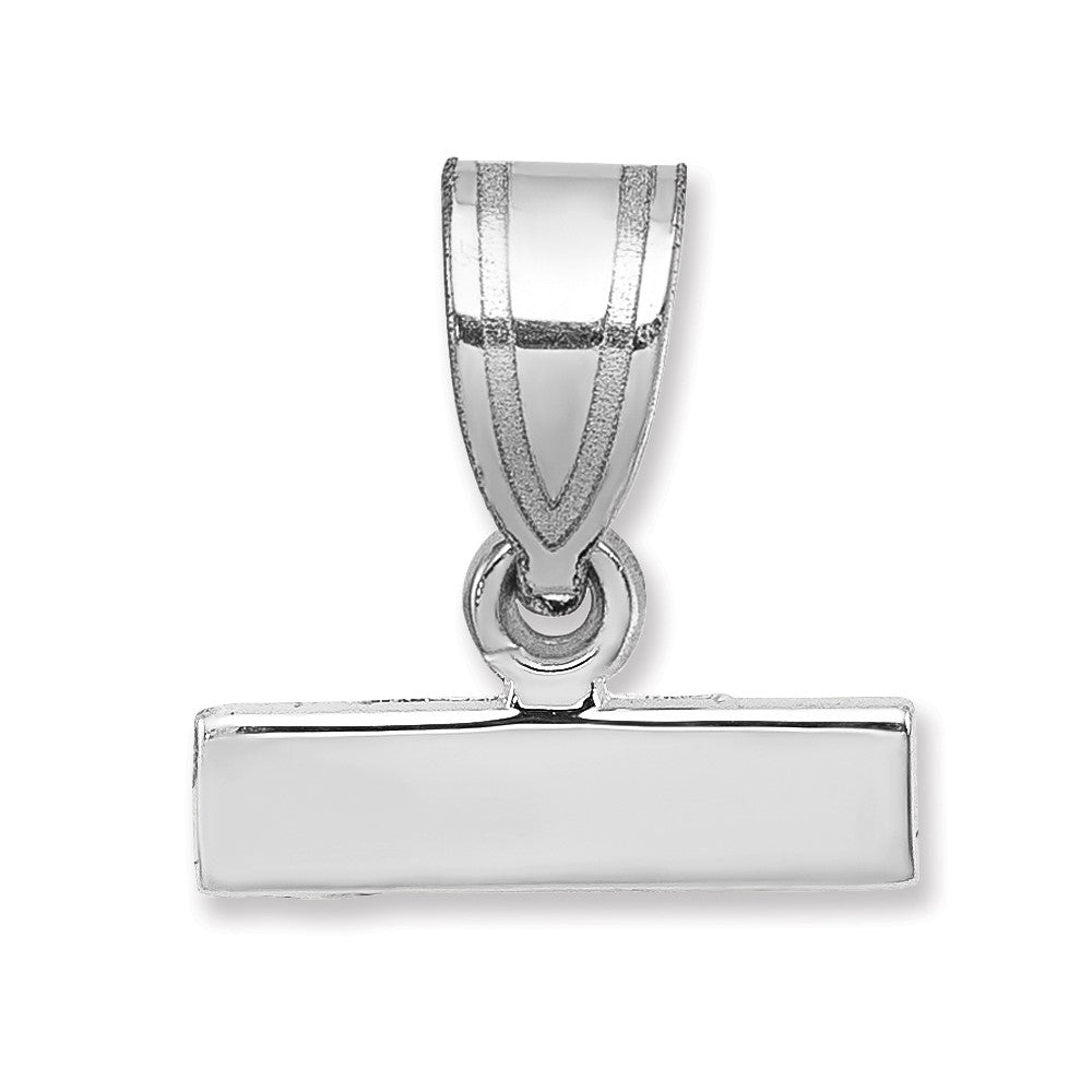 14K Weißgold 14kw Klein Poliert Oberteil Charm