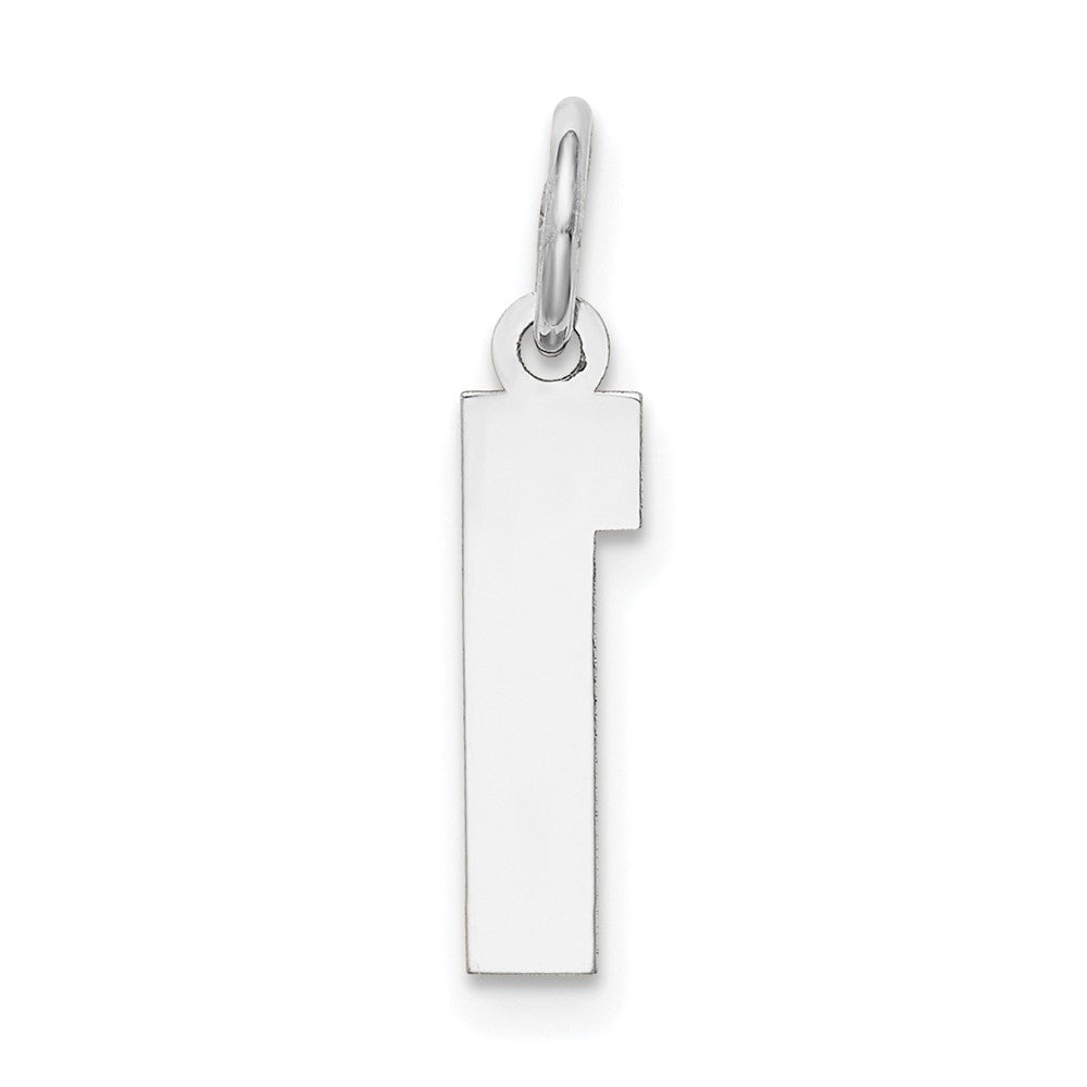 14K Weißgold 14kw Klein Satiniert Zahl 1 Charm