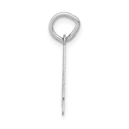 14K Weißgold 14kw Klein Satiniert Zahl 4 Charm