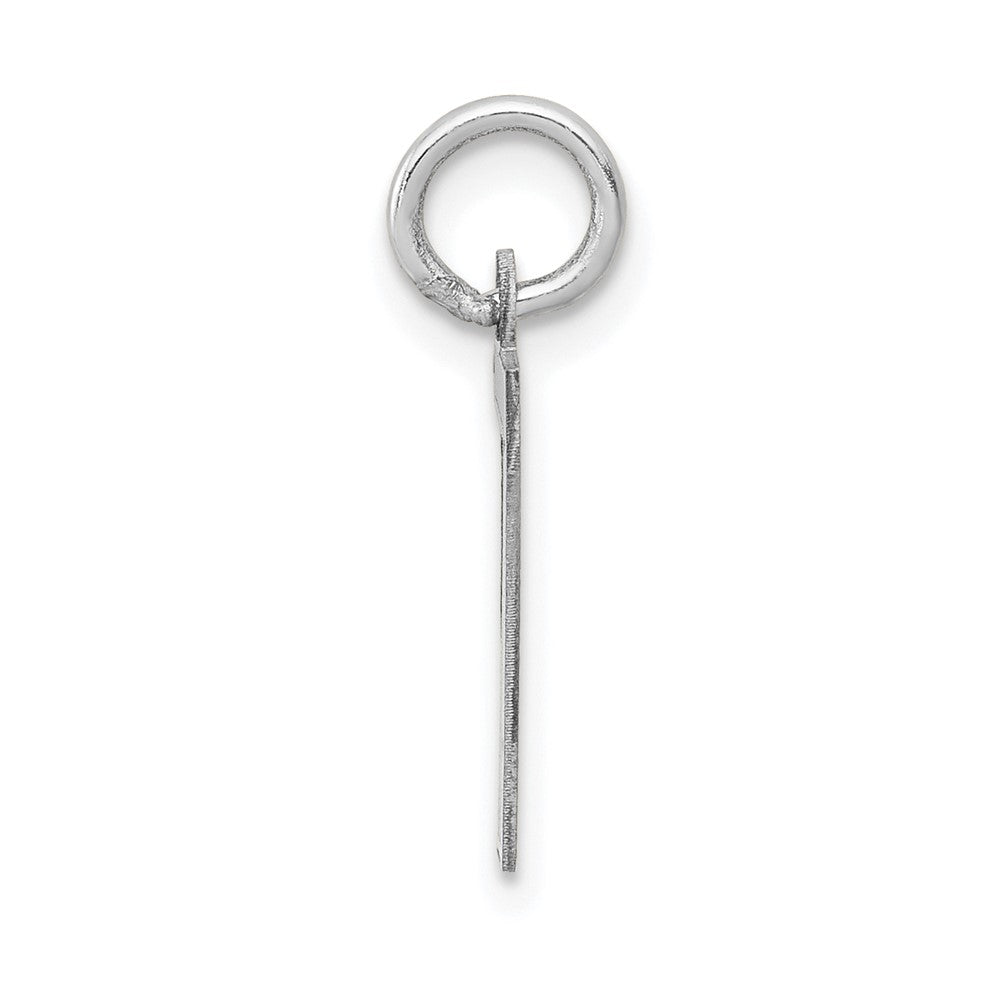 14K Weißgold 14kw Klein Satiniert Zahl 7 Charm