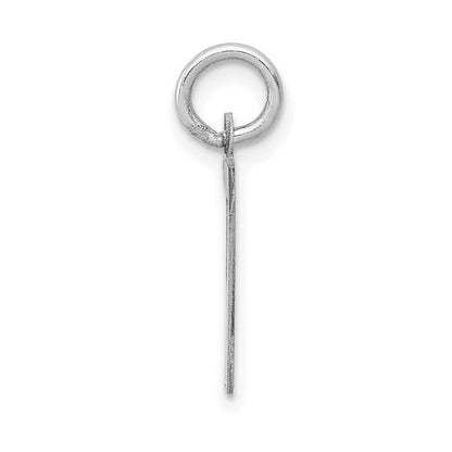 14K Weißgold 14kw Klein Satiniert Zahl 7 Charm