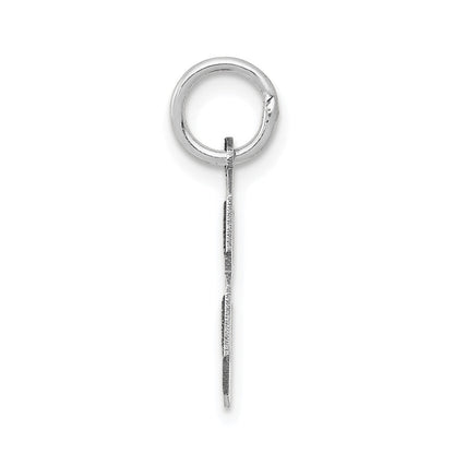 14K Weißgold 14kw Klein Satiniert Zahl 8 Charm