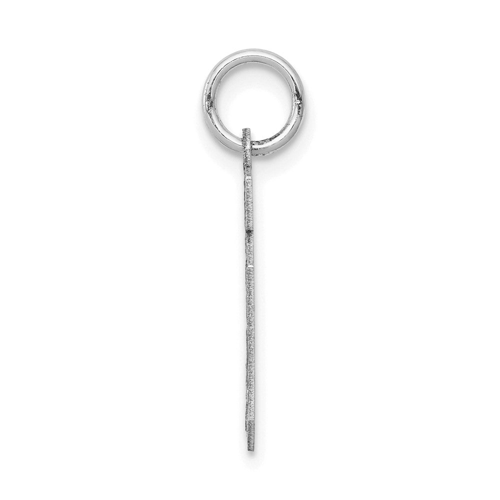 14K Weißgold kleiner satinierter Charm Zahl 10