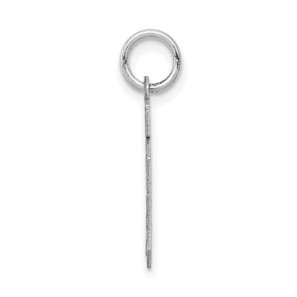 14K Weißgold kleiner satinierter Charm Zahl 10