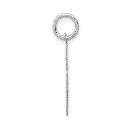 14K Weißgold Kleiner Satin-Anhänger Zahl 11 Charm