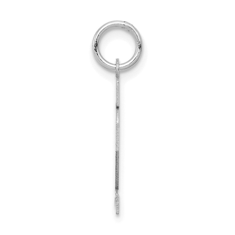 14K Weißgold Kleiner Satin-Charm „Zahl 12“