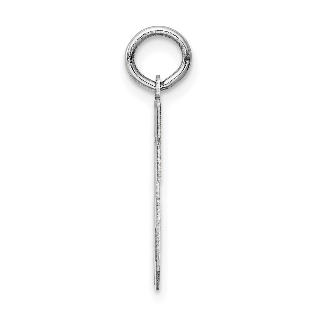 14K Weißgold Kleiner Satin-Charm „Zahl 16“