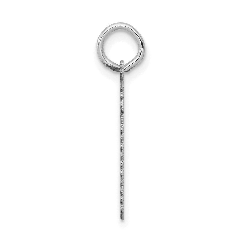 14K Weißgold Kleiner Satin-Charm „Zahl 19