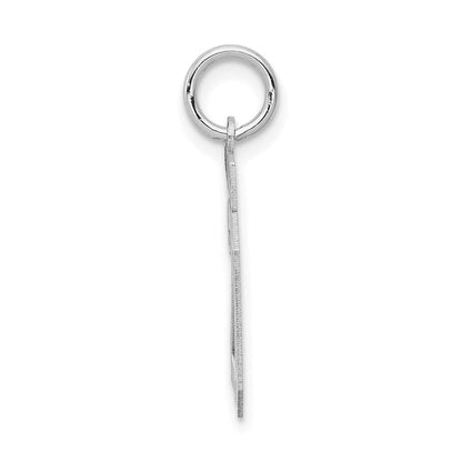 14k Weißgold Kleiner Satin-Charm „Zahl 20“