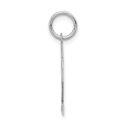 14K Weißgold kleiner satinierter Charm „Zahl 22