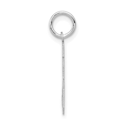 14K Weißgold Kleiner Satin-Anhänger Zahl 25 Charm