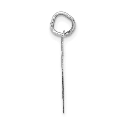 14K Weißgold kleiner satinierter Charm „Zahl 27“
