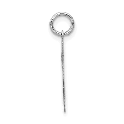 14k Weißgold kleiner satinierter Charm „Zahl 28“