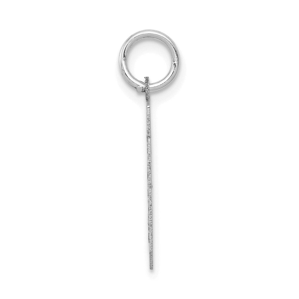 14K Weißgold kleiner satinierter Charm „Zahl 30“