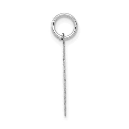 14K Weißgold kleiner satinierter Charm „Zahl 30“