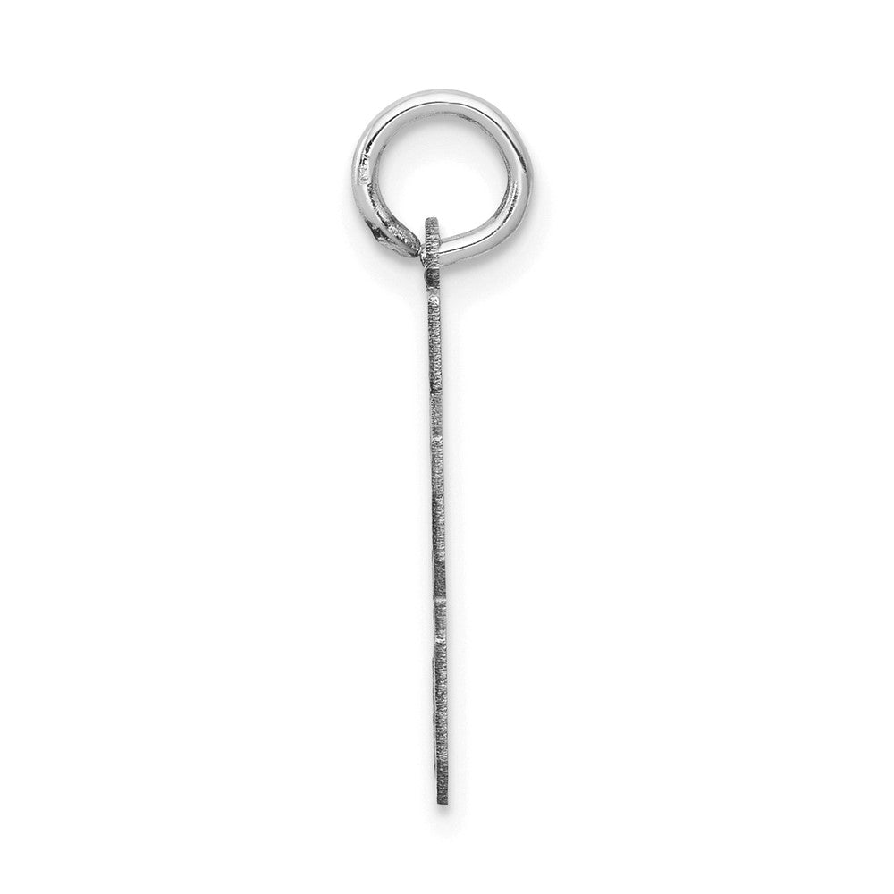 14K Weißgold kleiner satinierter Charm „Zahl 33“