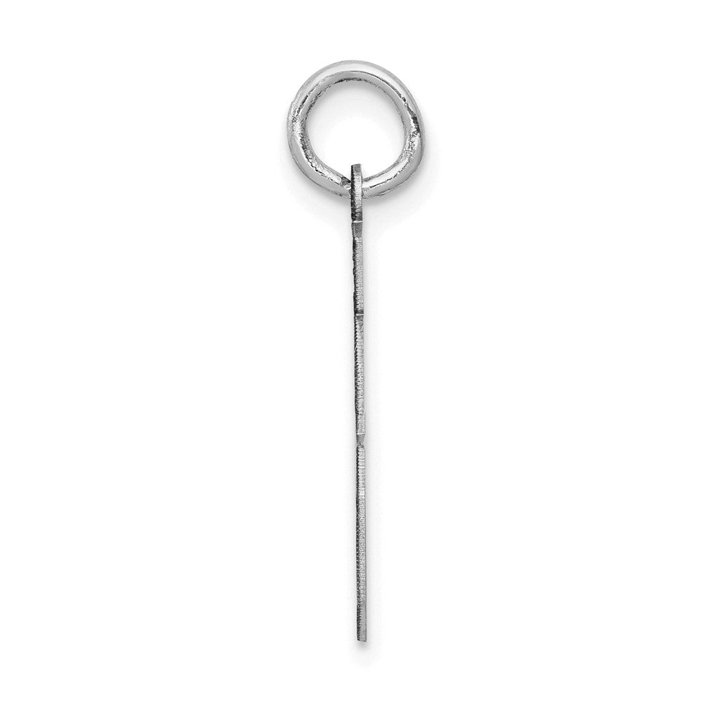 14K Weißgold Kleiner Satin-Charm „Zahl 46“