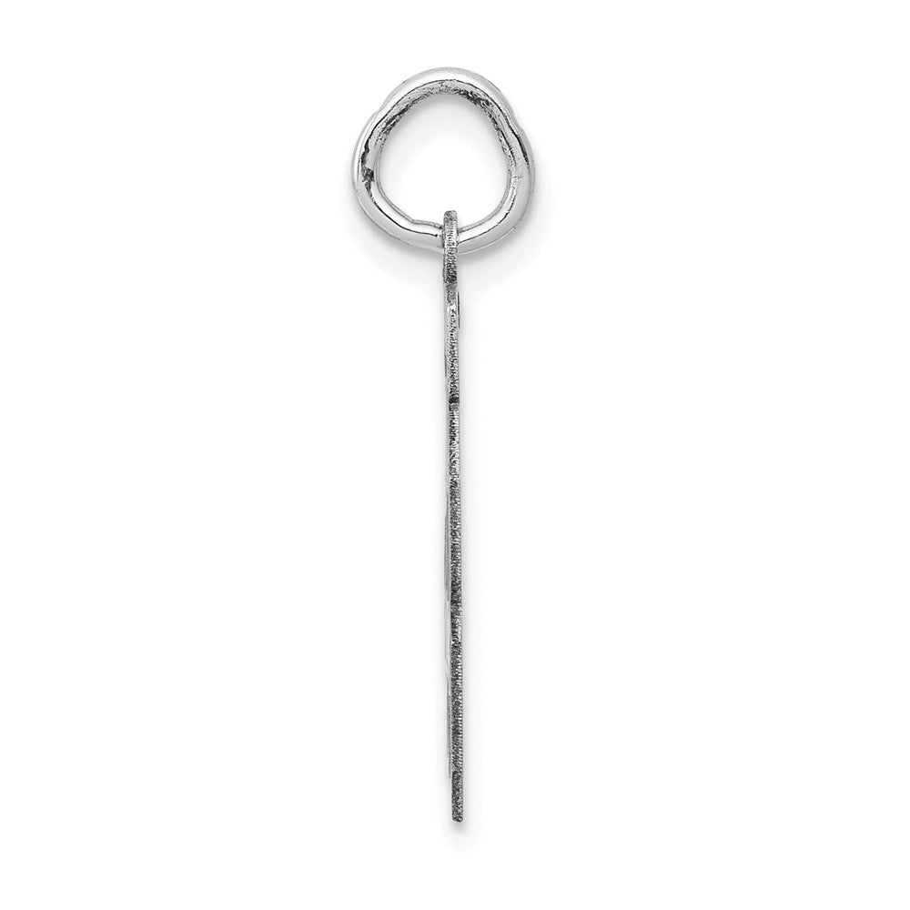 14K Weißgold Kleiner Satin-Charm „Zahl 48“