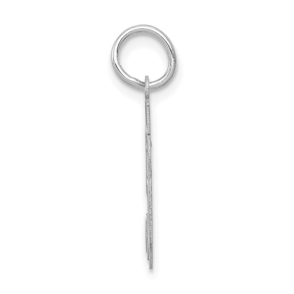 14K Weißgold kleiner Charm „Zahl 50“ mit satinierter Oberfläche