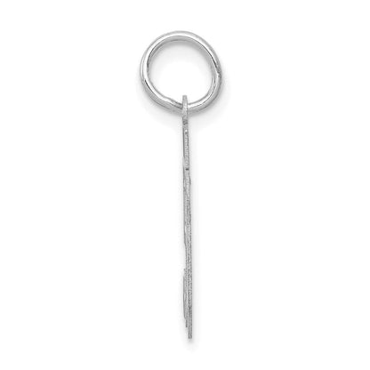 14K Weißgold kleiner Charm „Zahl 50“ mit satinierter Oberfläche