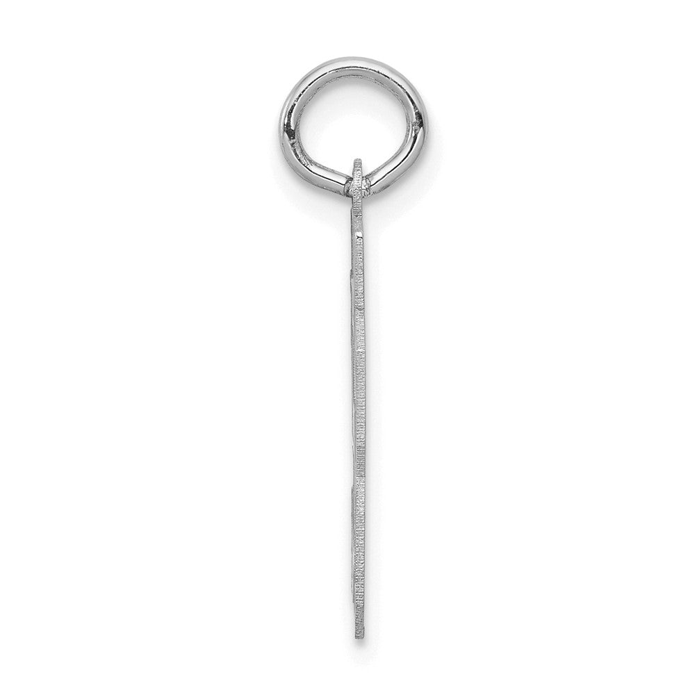 14K Weißgold Kleiner Satin-Zahl-53-Charm